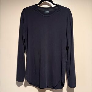 Cuts Elongated Black Long Sleeve Tee size Large